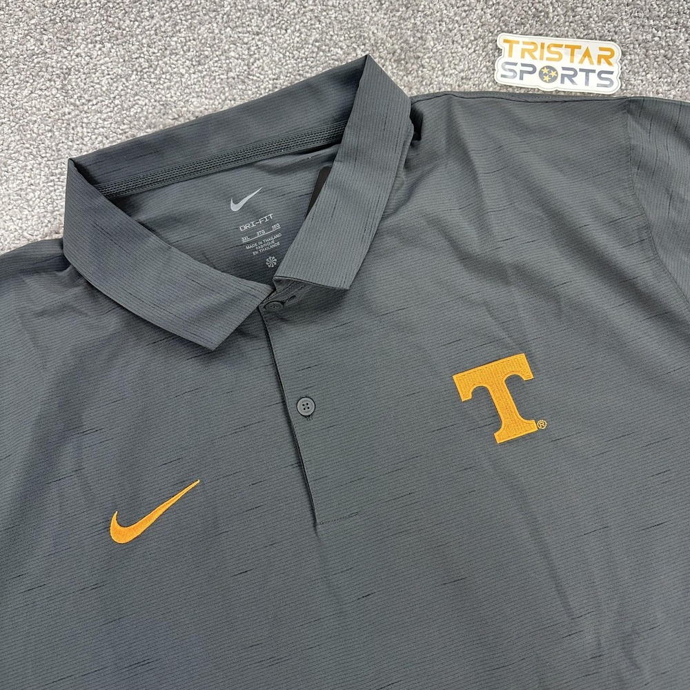 Tennessee Volunteers Polo Shirt Mens 3XL Gray NCAA Football Nike DriFit On Field